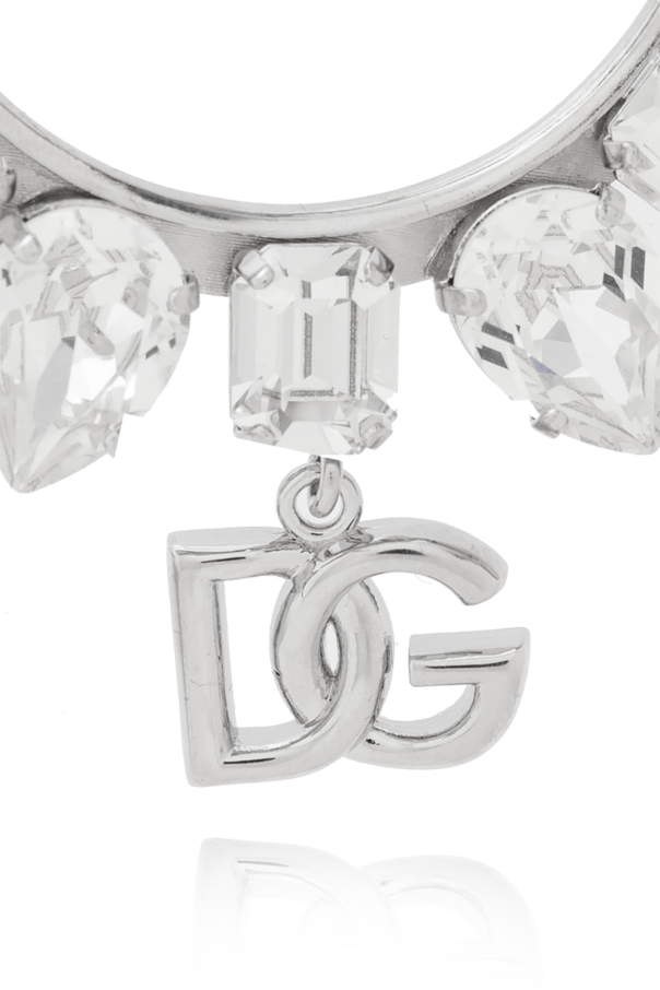 Earcuff earrings with DG logo and rhinestones